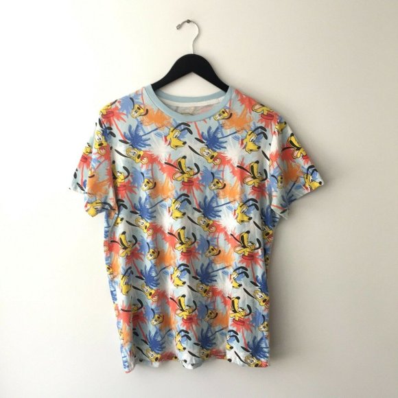 Disney Other - Disney Pluto T Shirt Graphic All Over Print Large